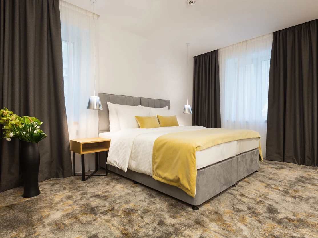 bedroom painting white walls charcoal curtains yellow accents preston rose decor