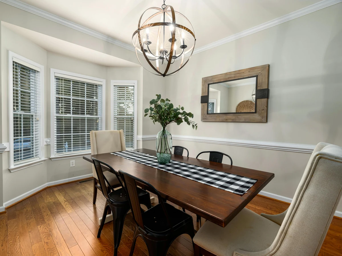 dining room painting warm greige walls white ceiling rustic mirror preston rose decor