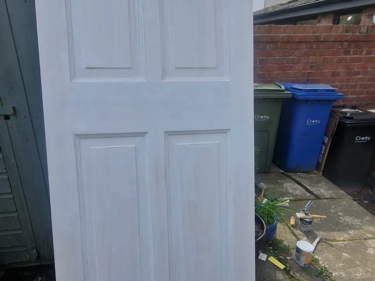 door painting white primed before state preston rose decor 1