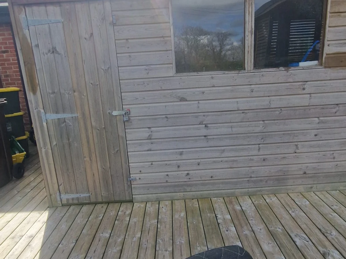 exterior garden shed staining with windows preston rose decor