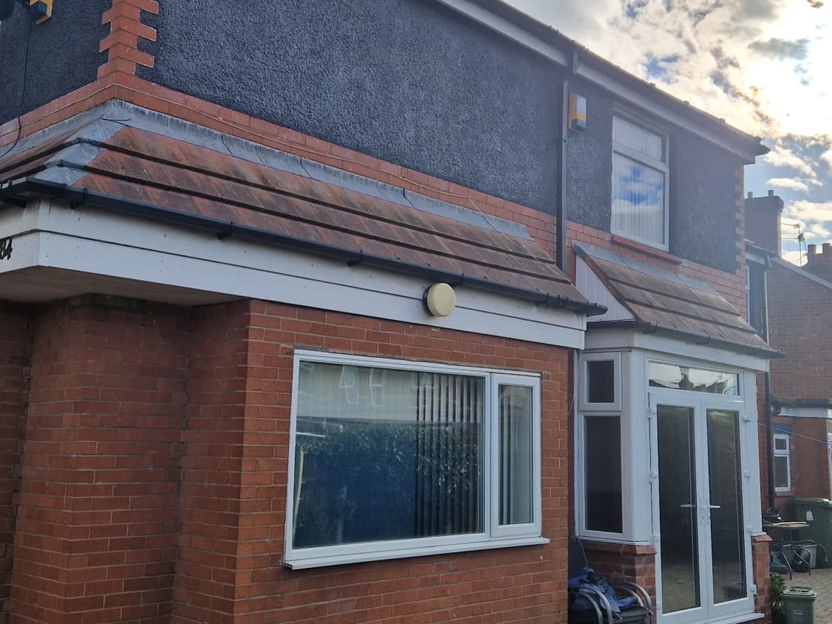 exterior house painting grey fascia finish brick preston rose decor 1