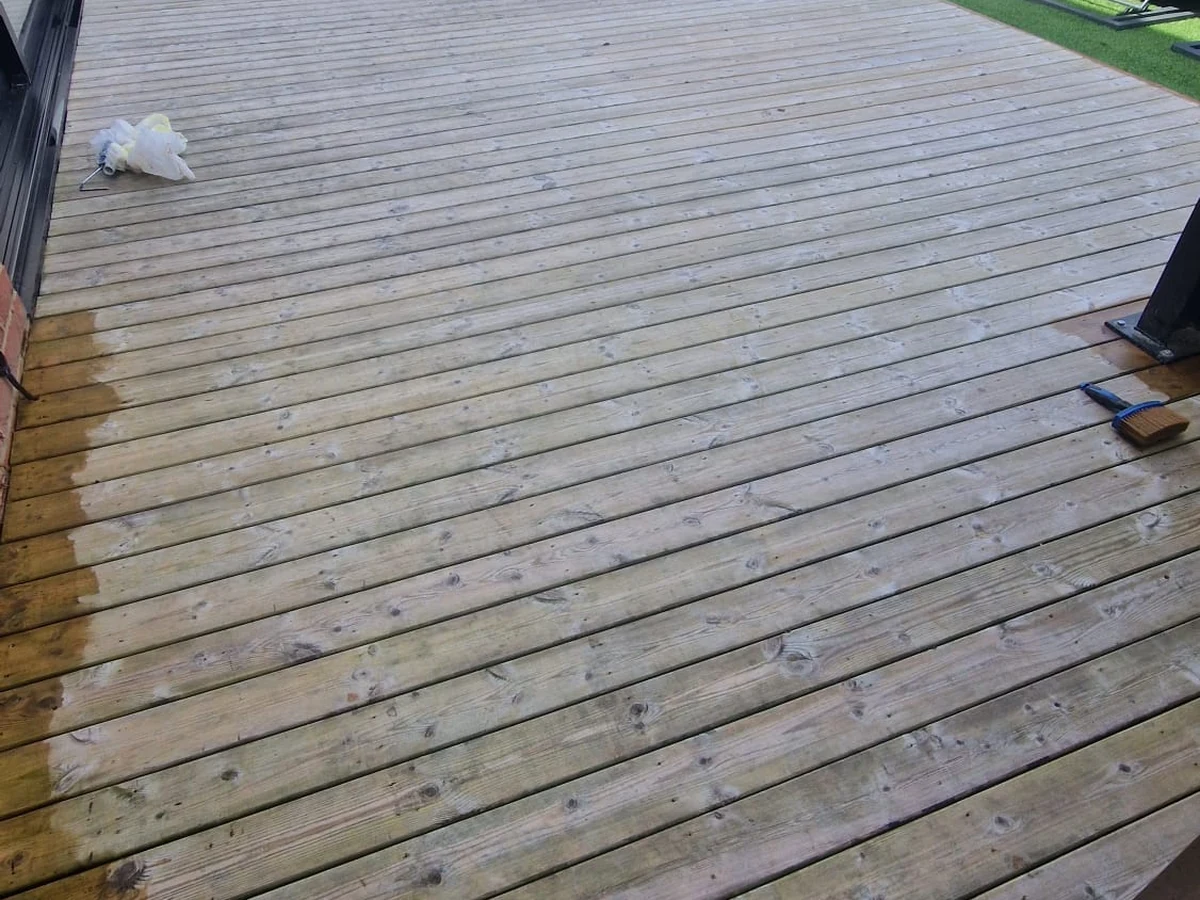 exterior patio deck staining wood garden area preston rose decor